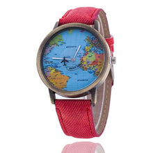 Load image into Gallery viewer, Men Women Watch World Map Design Analog Quartz Watch