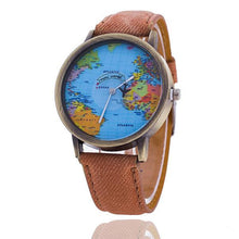 Load image into Gallery viewer, Men Women Watch World Map Design Analog Quartz Watch