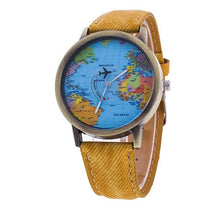 Load image into Gallery viewer, Men Women Watch World Map Design Analog Quartz Watch